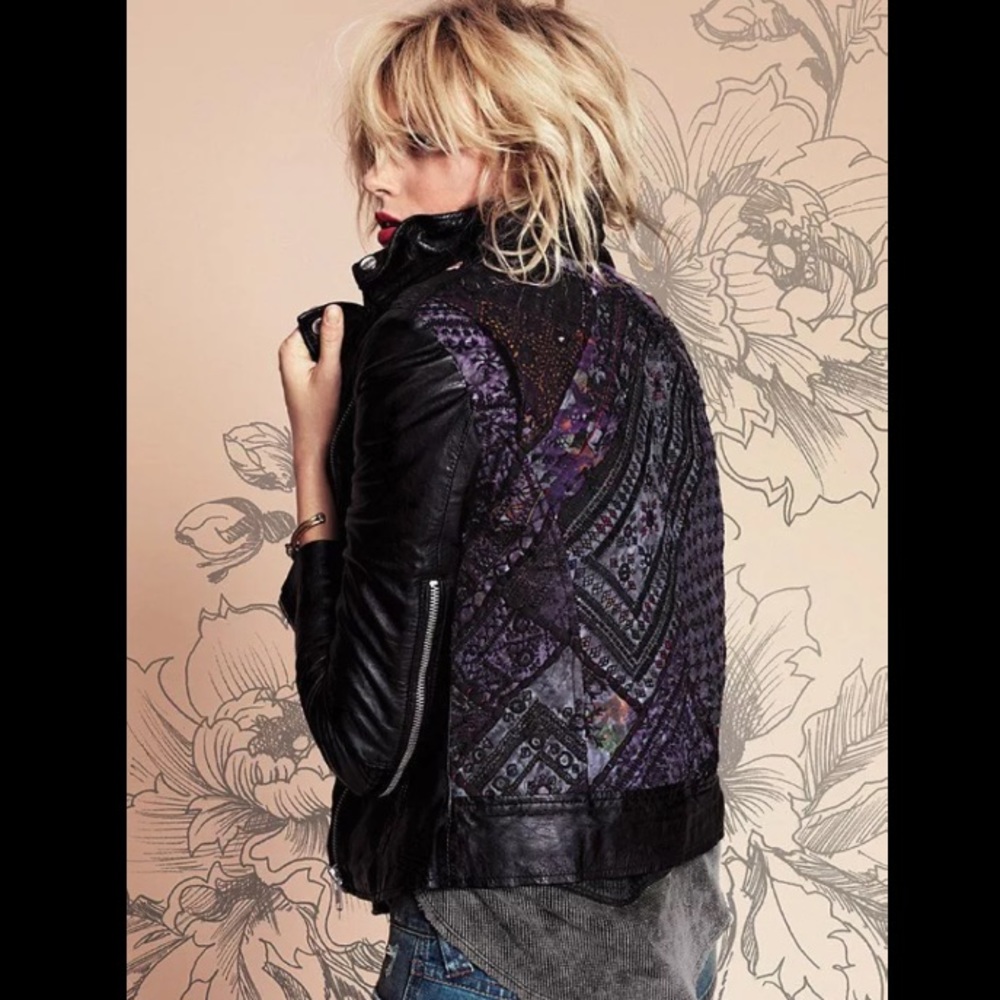 Free People Muubaa Embroidered Leather Jacket 6